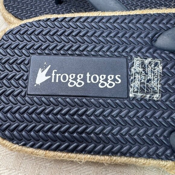 Frogg Toggs Mens Kuba Sandal Size 13 Navy Flip Flops With Jute Sole & Rubber - Picture 4 of 7